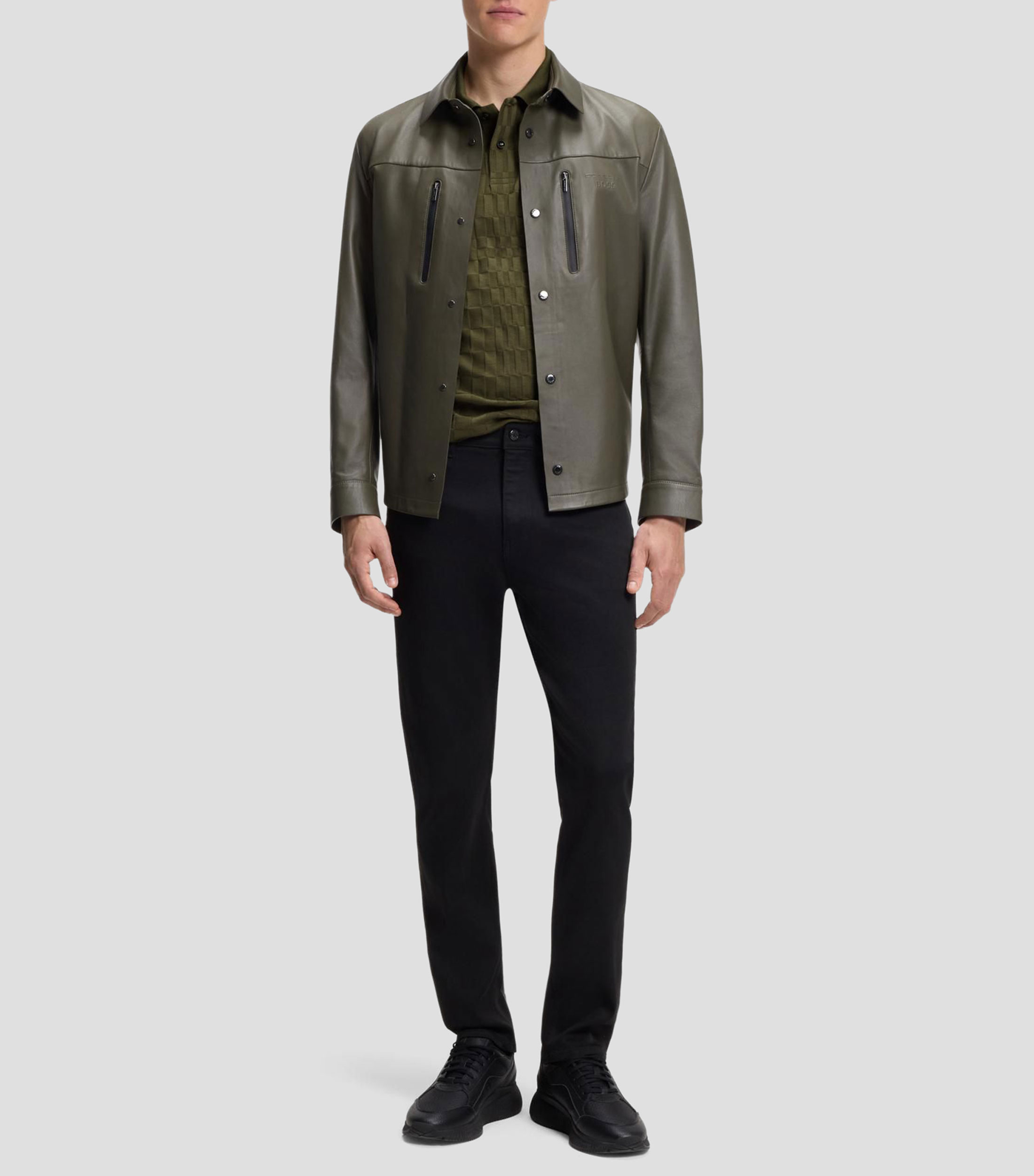 Polo Porsche x BOSS de algodón con estampado jacquard Hombre
